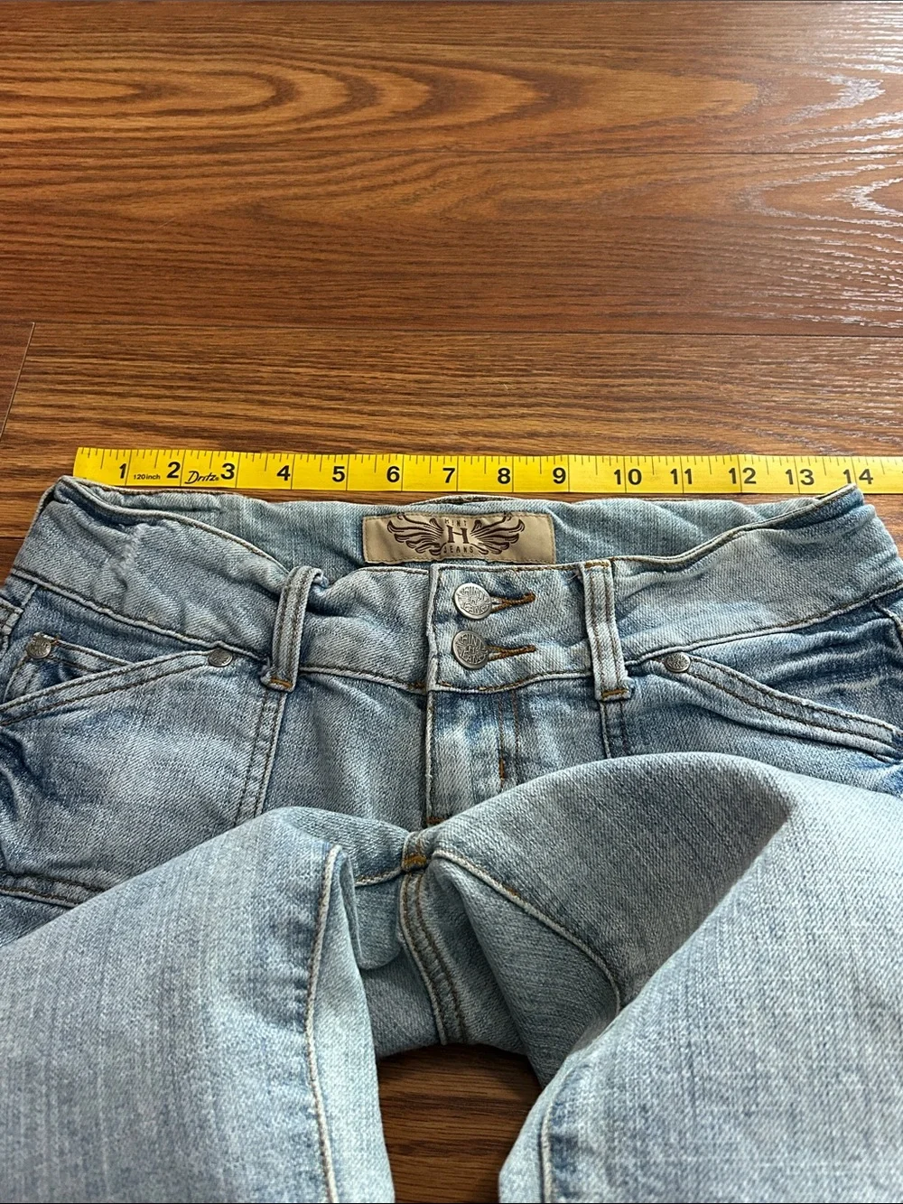 Y2K Vintage Ultra Low Rise Hint Light Wash Women's 3 Flare Jeans - Light Blue